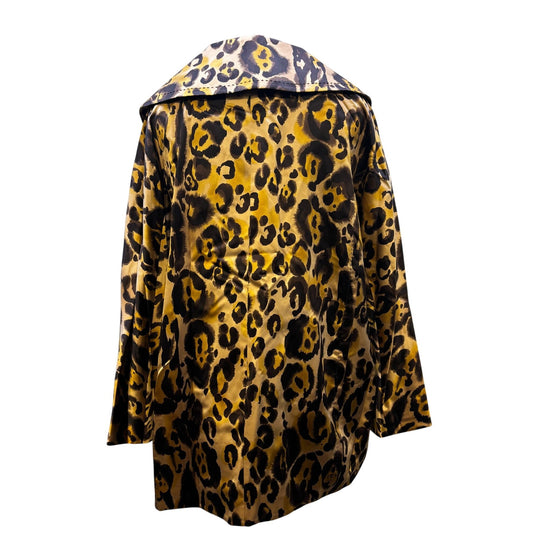 NWT St. John Leopard Print Silk Jacket Brown 10