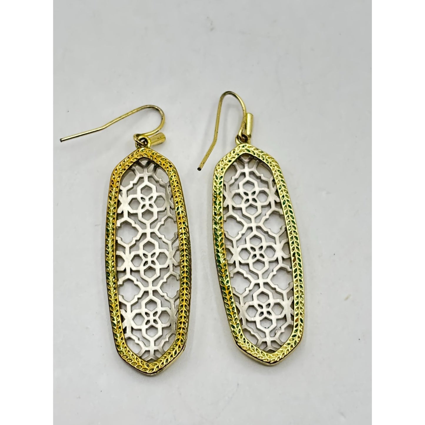 Kendra Scott Gold & Silver Filigree Dangle Earrings
