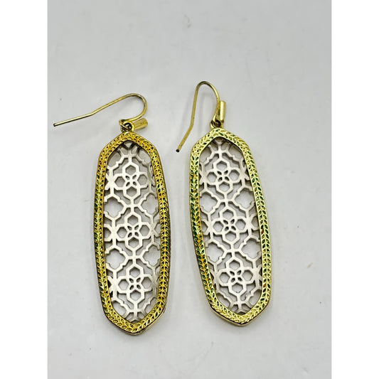Kendra Scott Gold & Silver Filigree Dangle Earrings