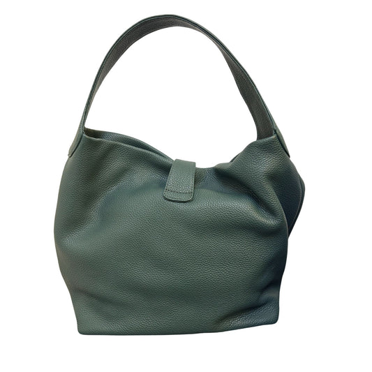 Dooney & Bourke Green Pebbled Leather Shoulder Bag With Gold Hardware