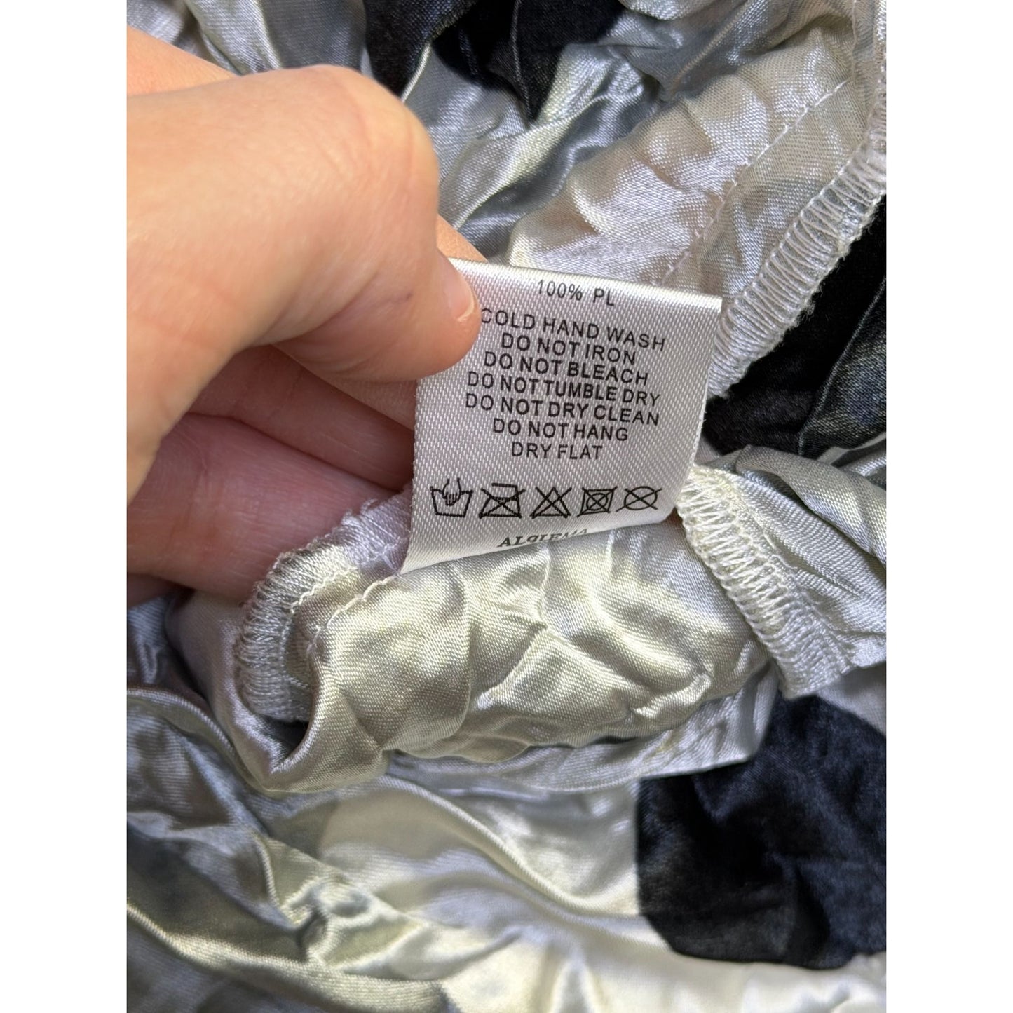 Alquema Crushed Floral Midi Dress Gray & Cream Size 2 Fits 16-18