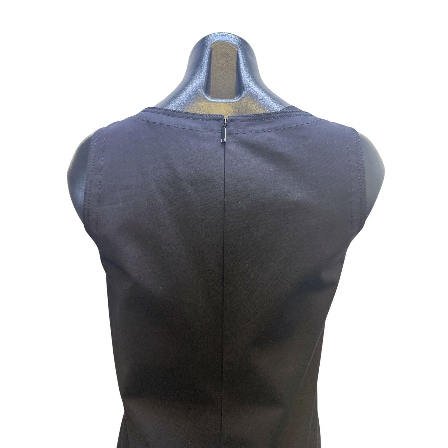 Lafayette 148 Black Sleeveless Dress w/Tortoiseshell Buckle Detail Size XS