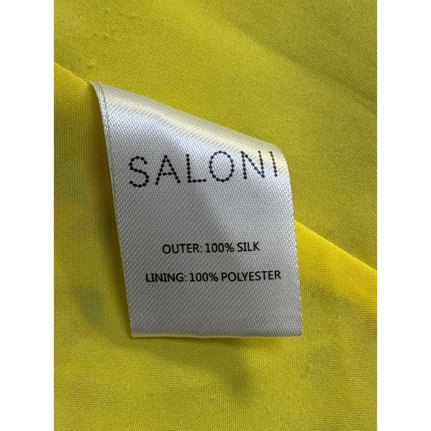 Saloni Holly Yellow Floral Ruffle Silk Midi Dress Size 4