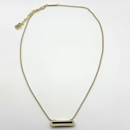 Kendra Scott Modern Drusy Bar Pendant Gold Tone Necklace
