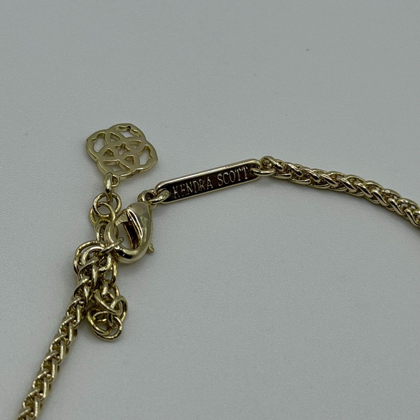 Kendra Scott Aiden Gold-Tone Necklace With Black Filigree Design