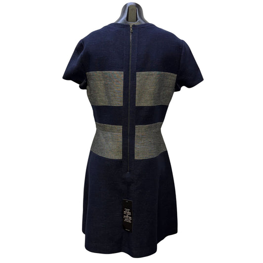 NWT BCBG Maxazria Navy & Gray Colorblock Dress Size 12