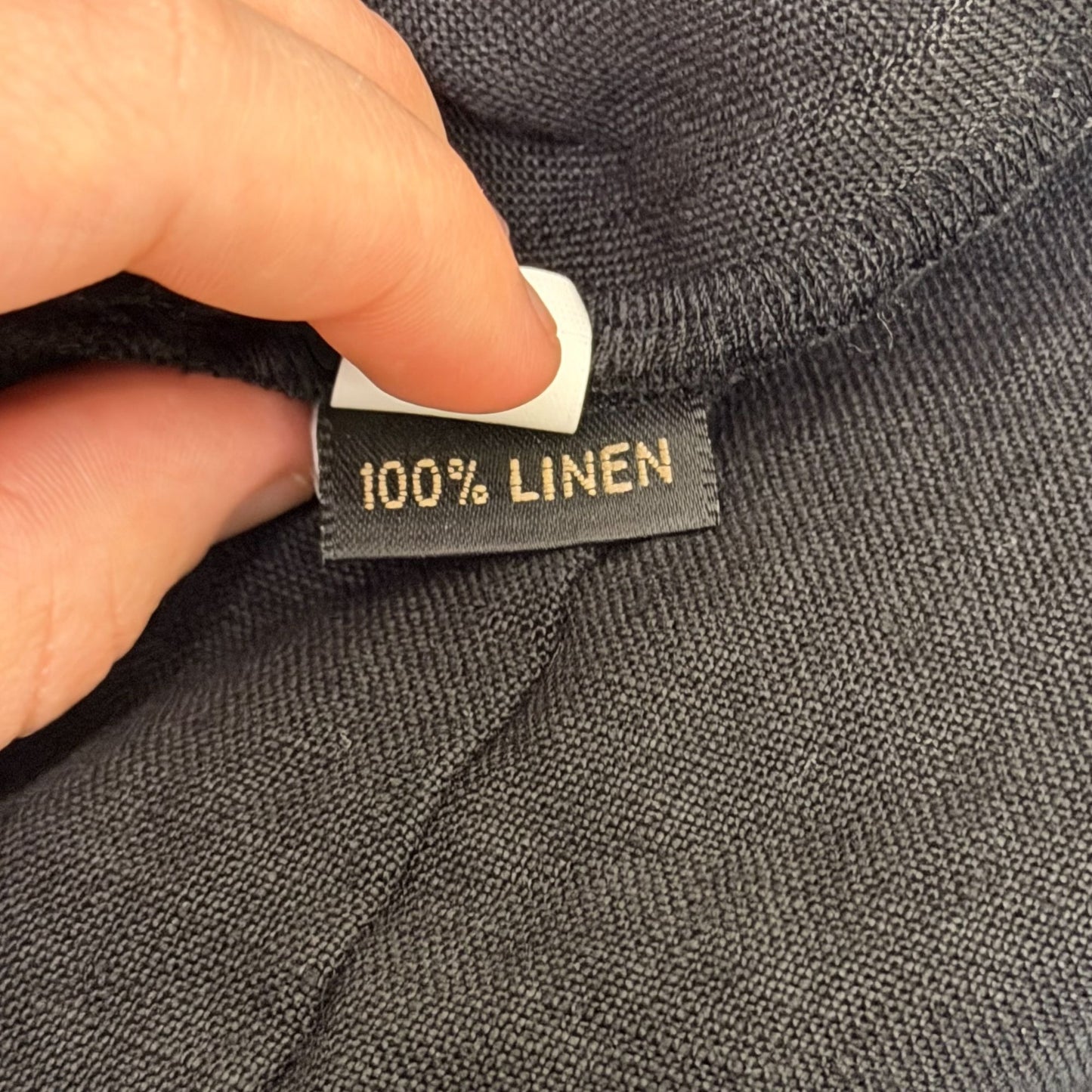 Lili Collection Black Linen Long Sleeve Open Front Cardigan Size L