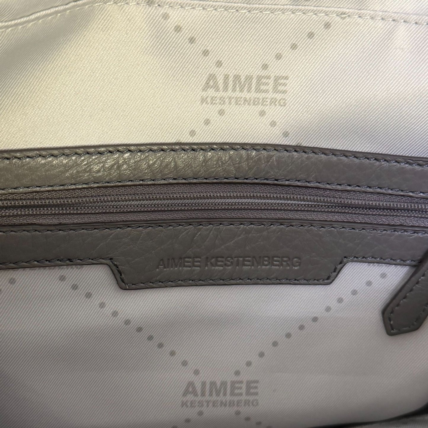 NWT Aimee Kestenberg Gray Leather Camouflage Tote With Top Handles