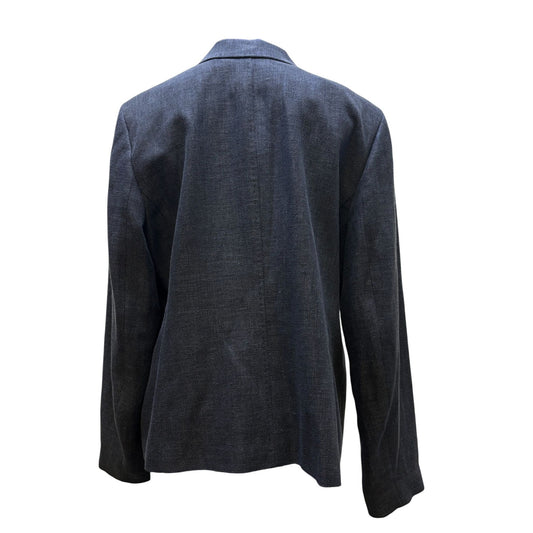 NWT Lafayette 148 Wool & Linen Blend Blazer Jacket Blue Size 18