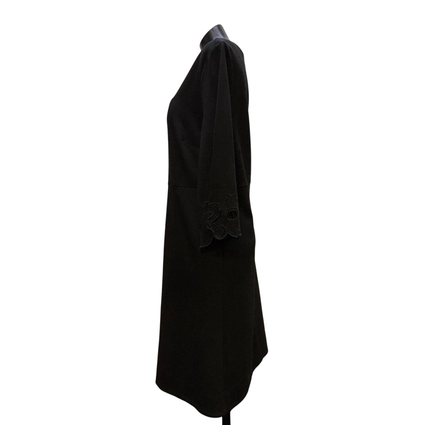 NWT Chicos Black Shift Dress With Lace Bell Sleeves Size 3\16