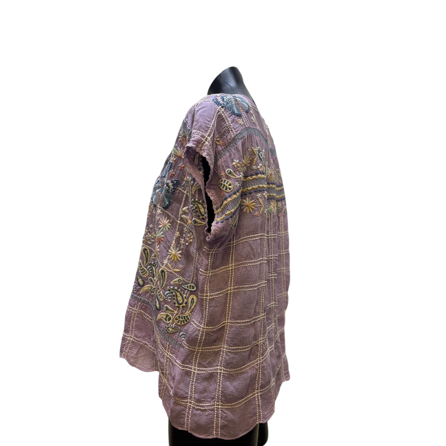 Johnny Was Embroidered Purple Blouse M