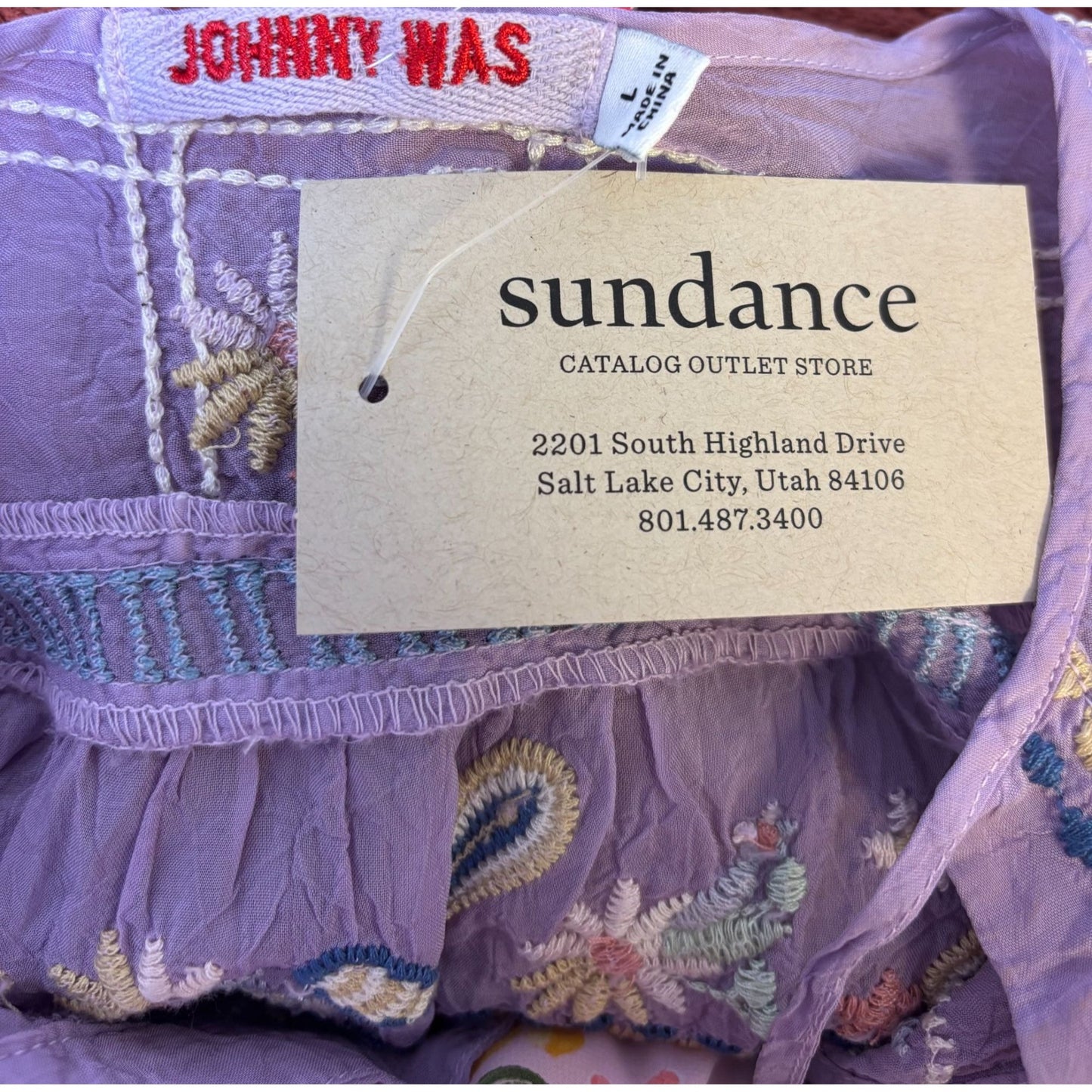 Johnny Was Embroidered Purple Blouse M