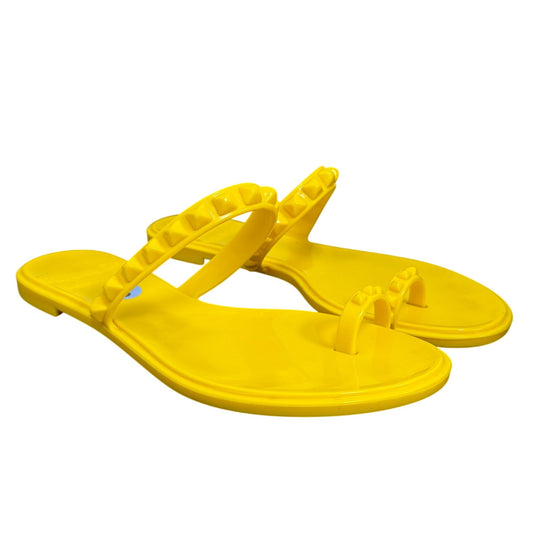 Carmen Sol Jelly Flip Flops Yellow Size 6 Double Strap Made In Italy