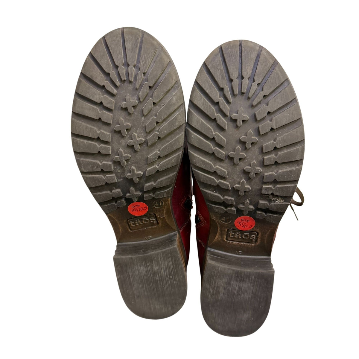 Taos Crave Red Leather Lace-Up Boots 10/10.5