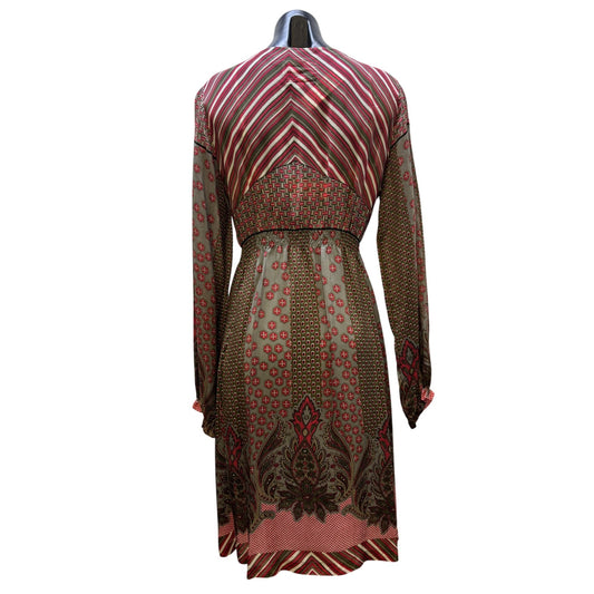 Johnny Was Dress/Silk Slip Gray Multi S 2pc