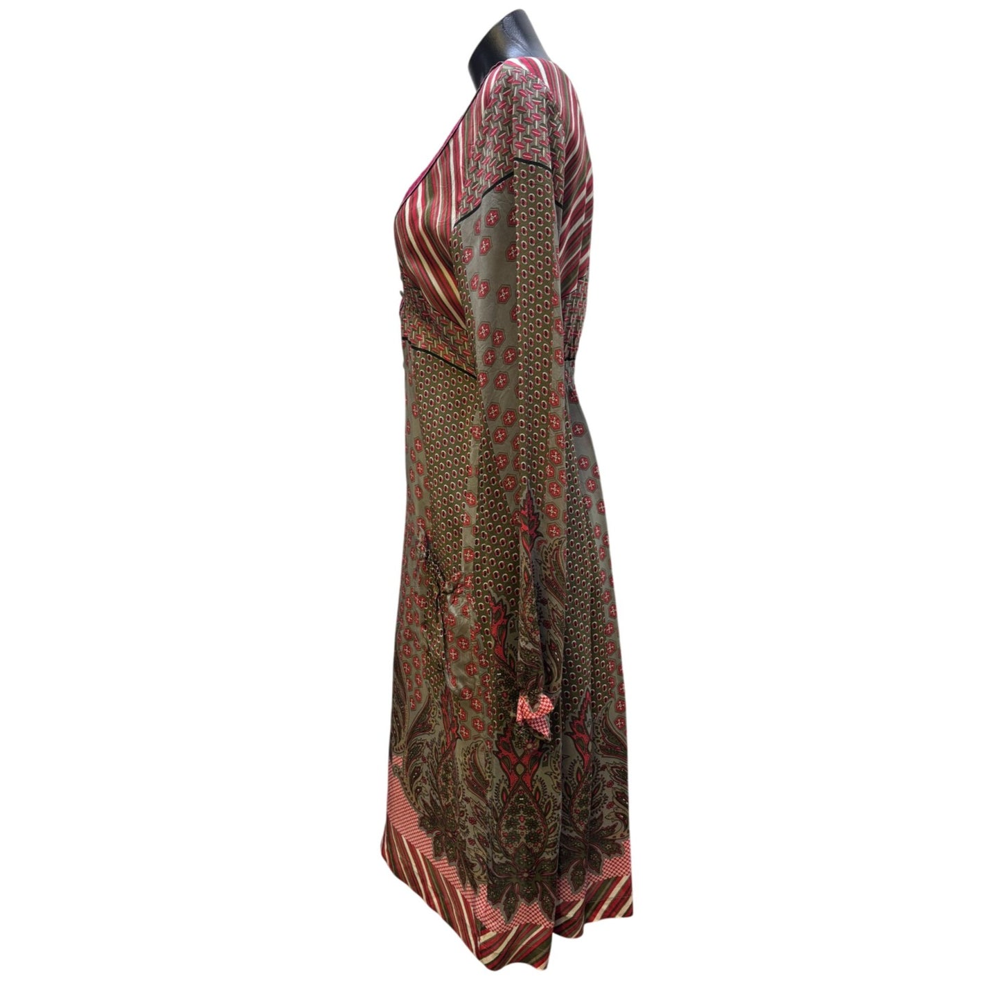 Johnny Was Dress/Silk Slip Gray Multi S 2pc