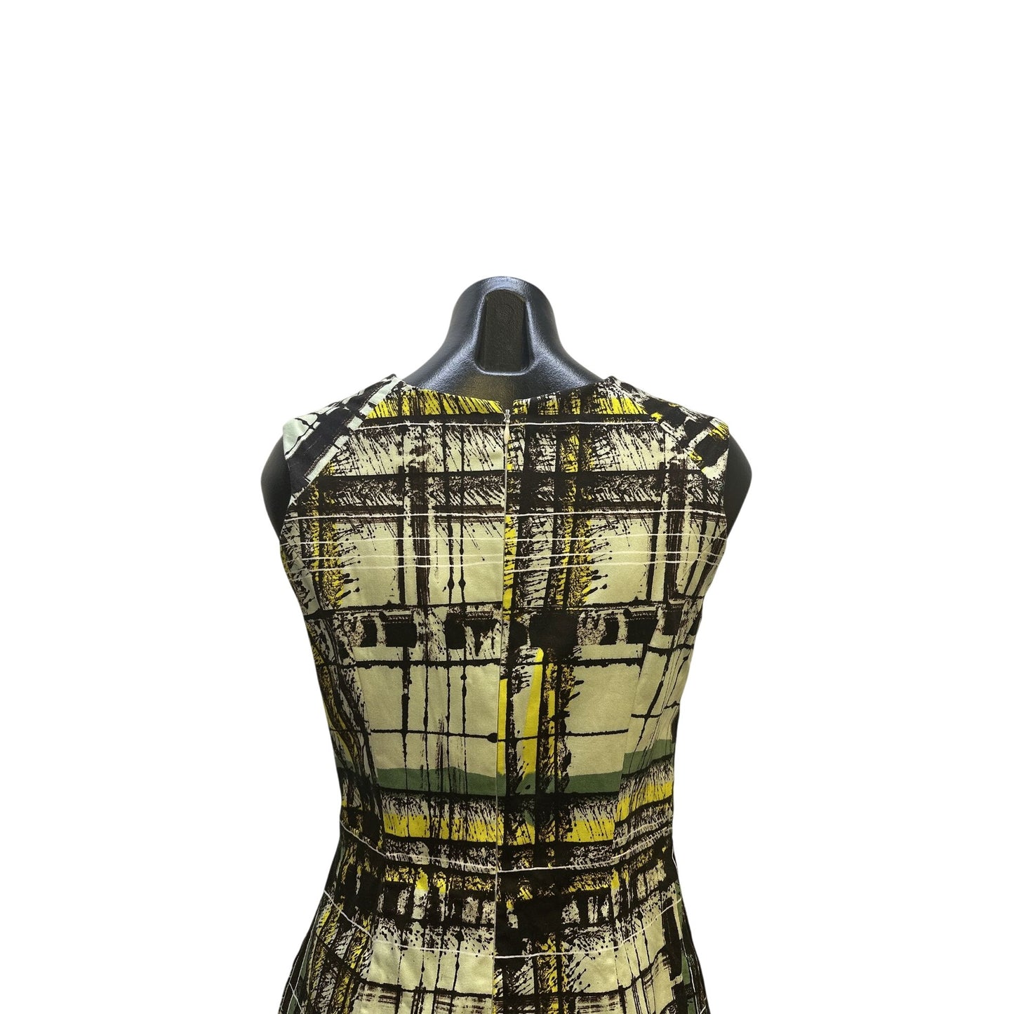 Carolina Herrera Mint Abstract Print Dress w/Yellow & Green Accents Size 8