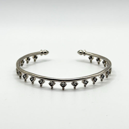 Kendra Scott Silver-Plated Open Cuff Bracelet With Diamond Accents
