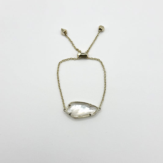 Kendra Scott Gold Tone White Mother Of Pearl Adjustable Bracelet