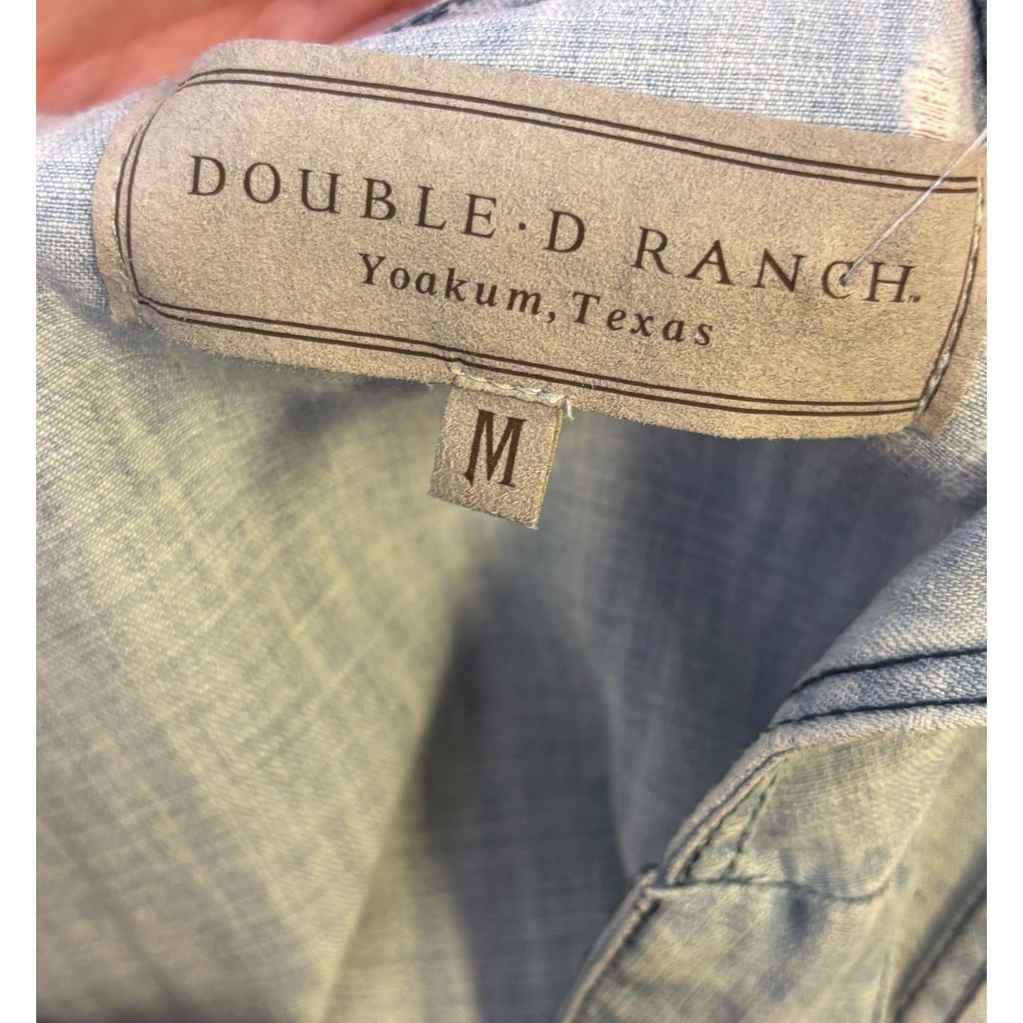 Double D Ranch Distressed Denim Tank Blouse Blue M