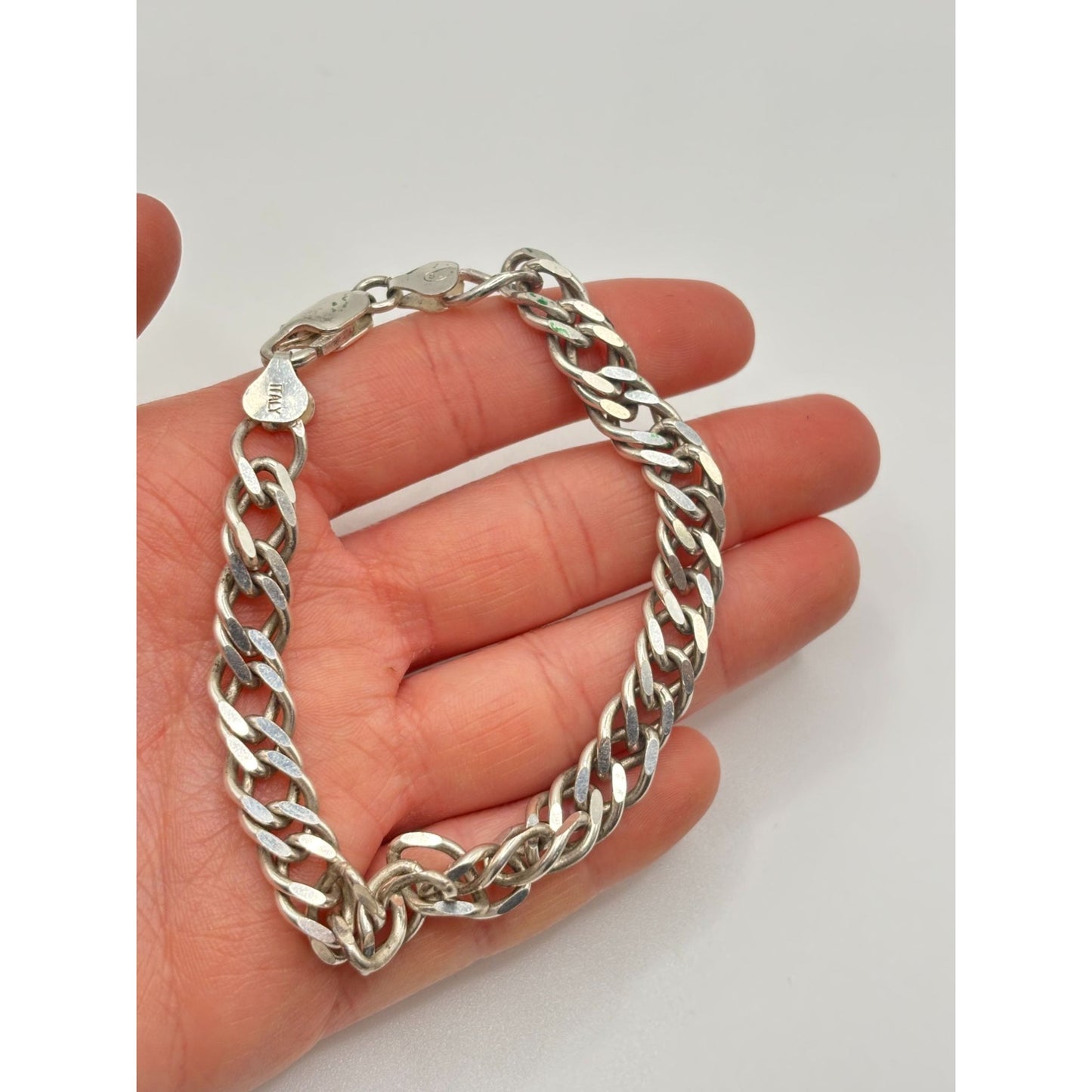 Italian 925 Sterling Silver Curb Chain Bracelet
