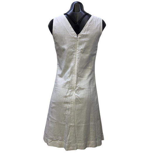 NWT Banana Republic Linen-Blend White V-Neck Dress 12 Tall