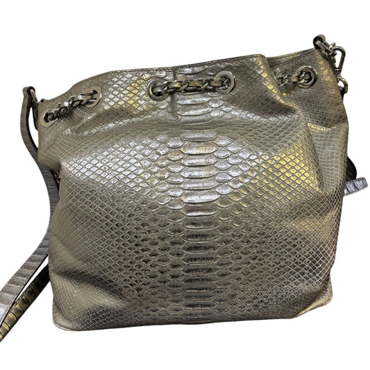 Michael Kors Metallic Snake Print Shoulder Bag With Chain Strap