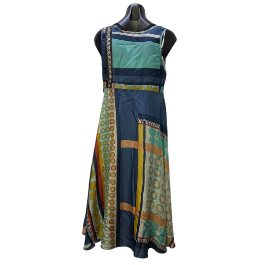 Johnny Was Blue Multi Dress & Slip Set M