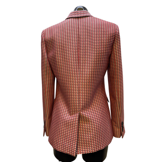 Armani Collezioni Print Suit Jacket Red & Black Size 6
