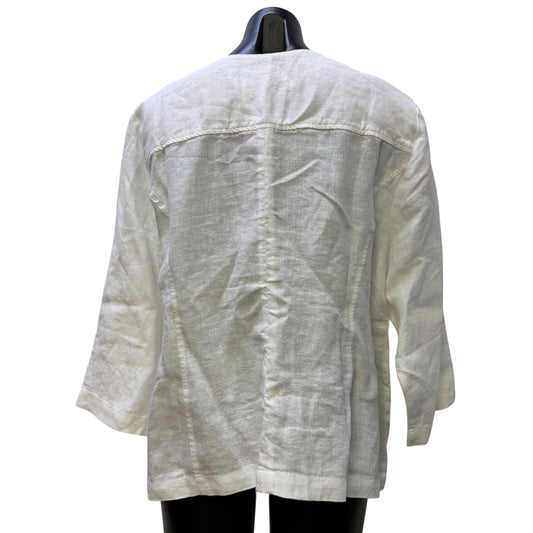NWT Chico's Linen Jacket White 3/XL
