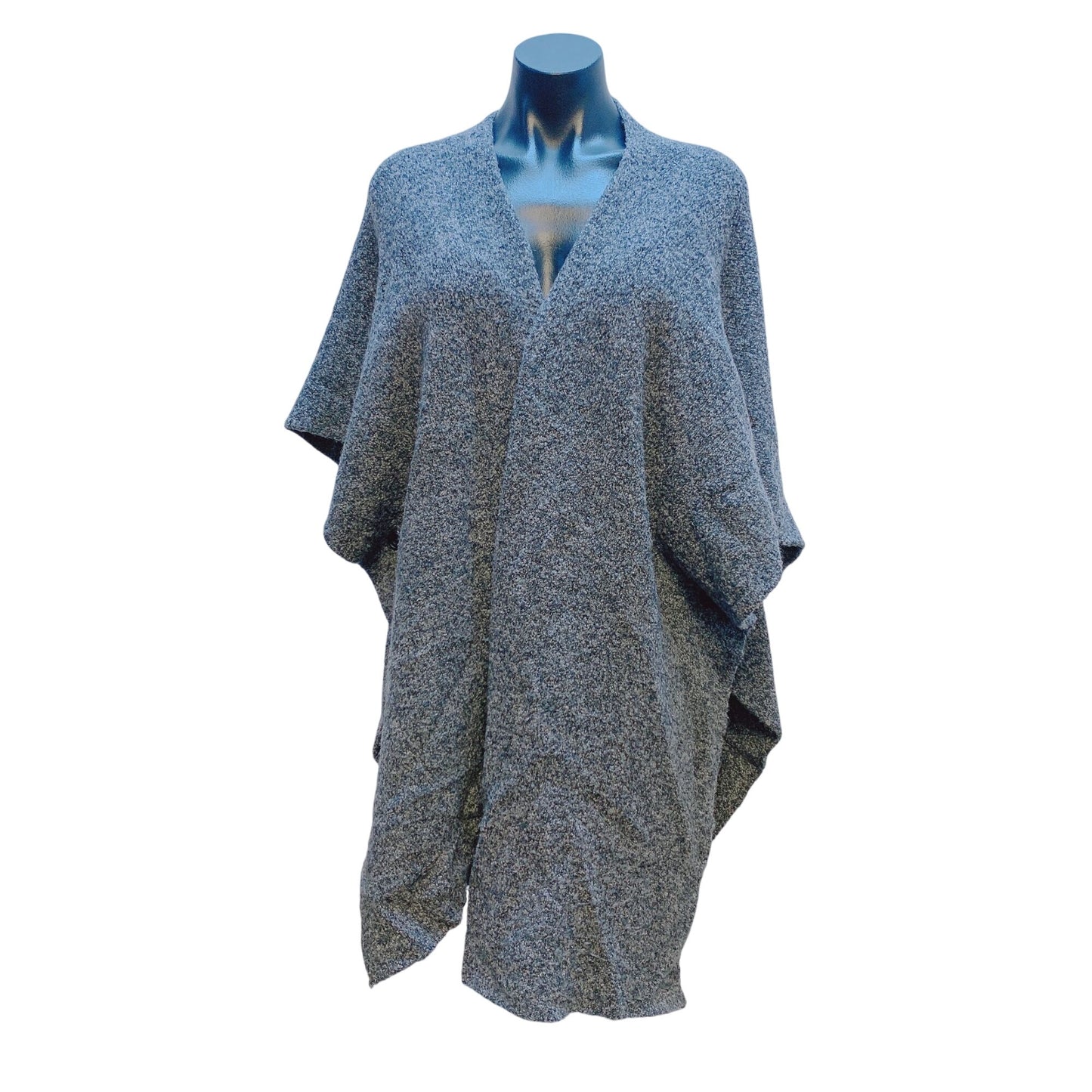 Eskandar Gray Wool Blend Poncho Cardigan