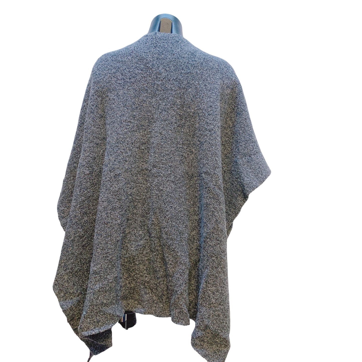 Eskandar Gray Wool Blend Poncho Cardigan