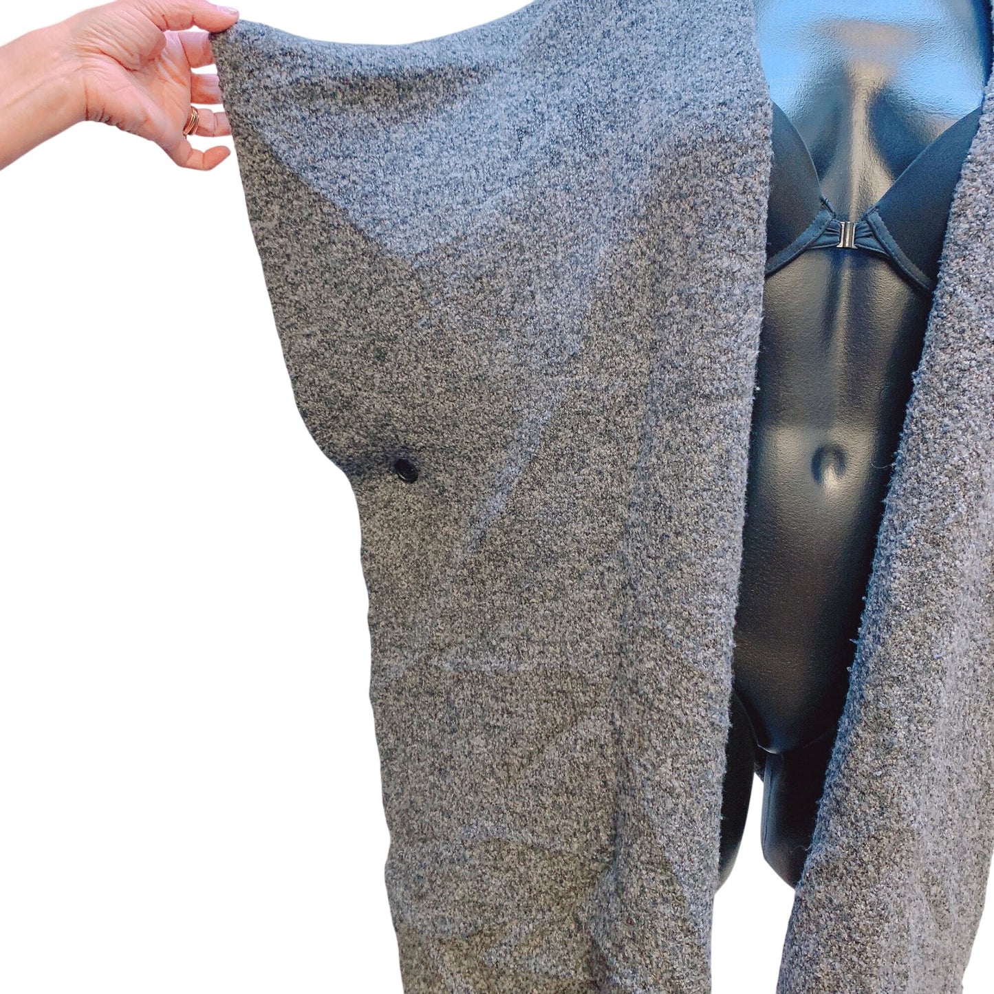 Eskandar Gray Wool Blend Poncho Cardigan