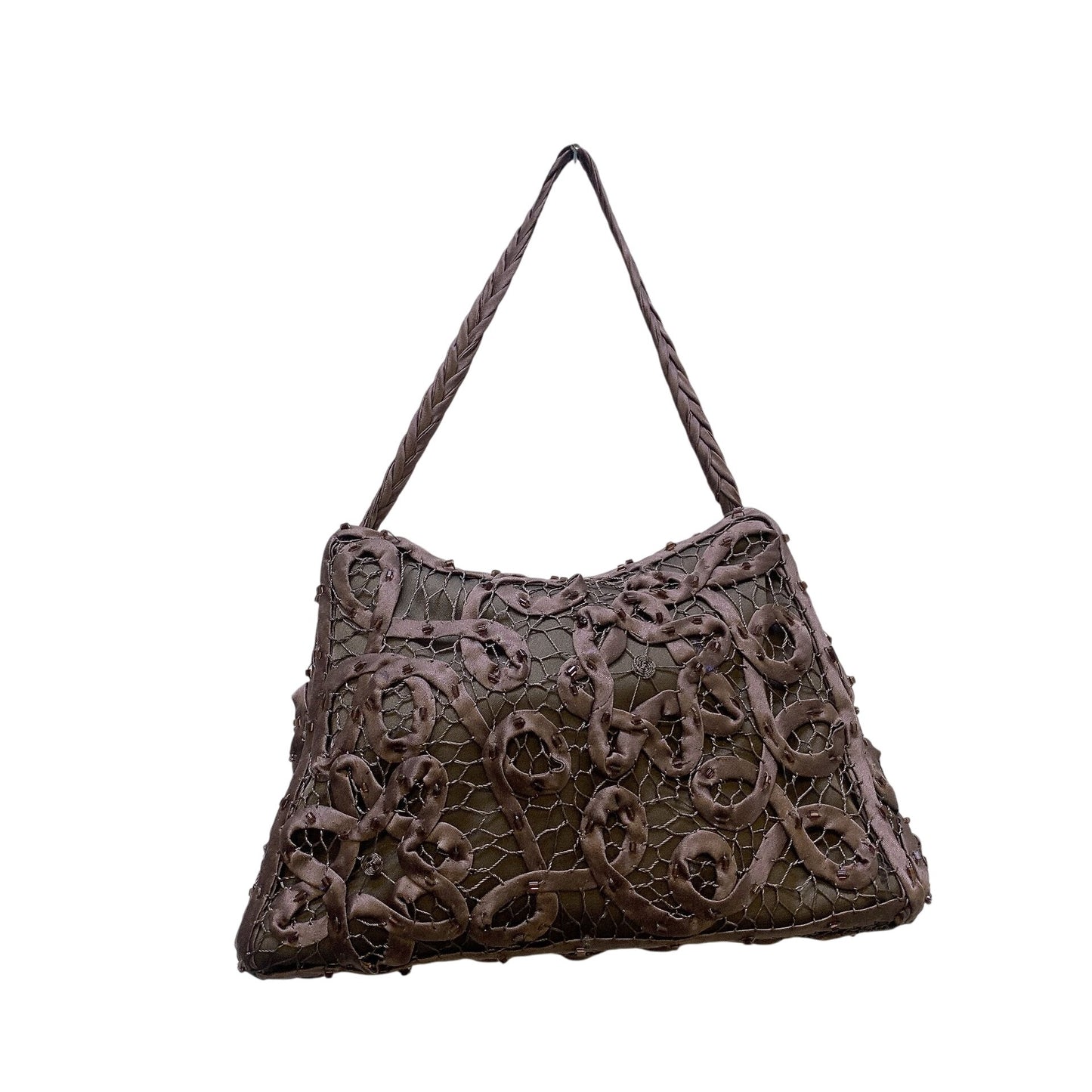 Soulmates Brown Taupe Crochet 4-Piece Outfit With Top Skirt & Matching Purse
