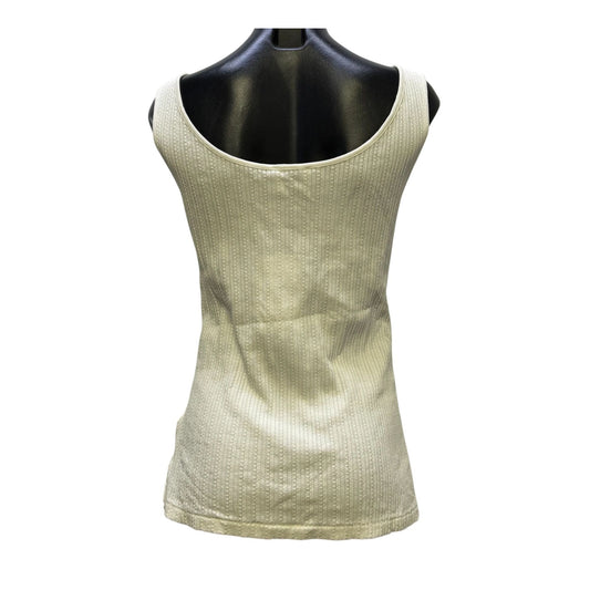 NWT Wrap London Ivory Ribbed Tank Top Scoop Neck Lightweight 16 Sleeveless Blouse