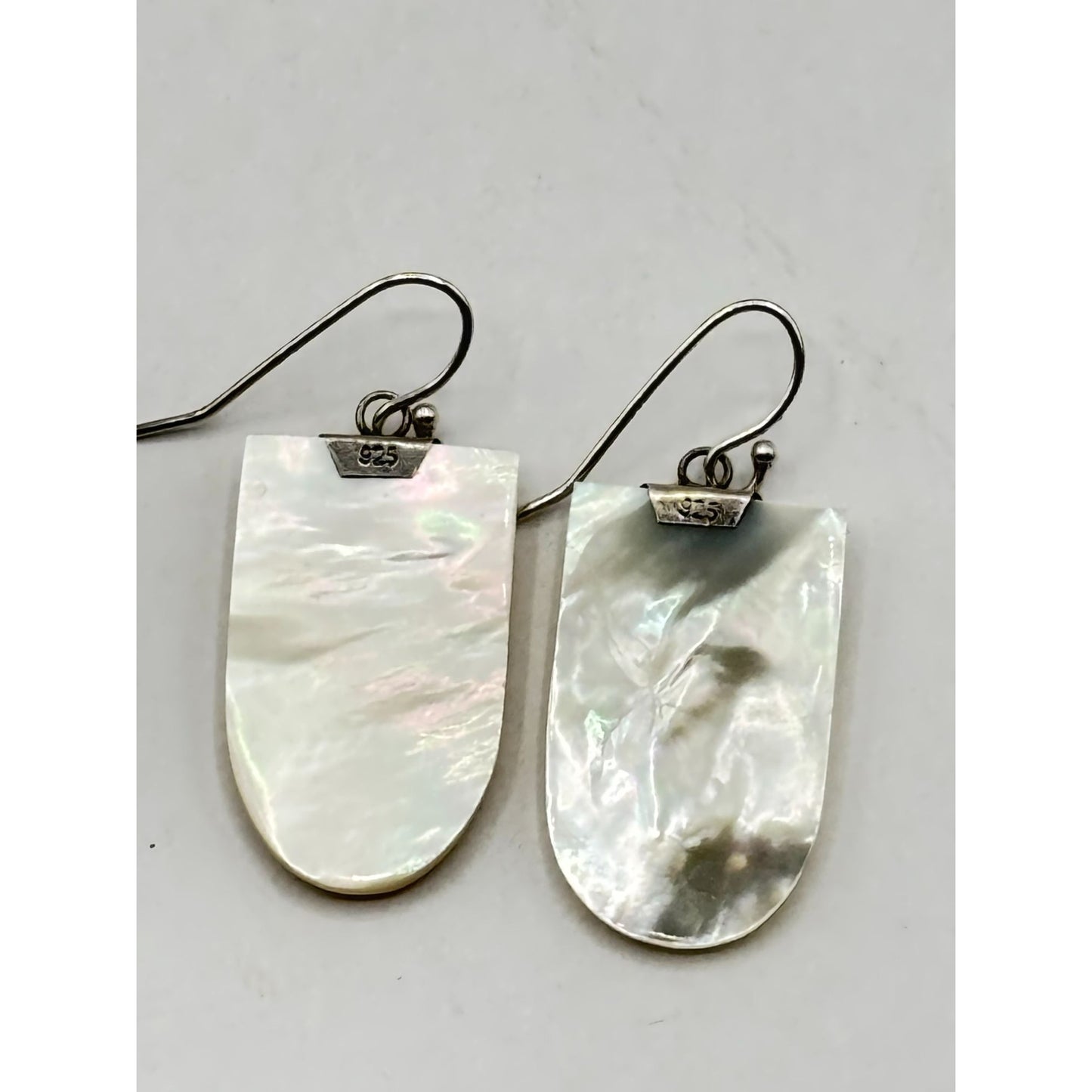 925 Sterling Silver Mother Of Pearl Drop Earrings