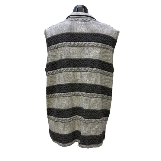NWT Eleven Stitch Design Gray Striped Vest M