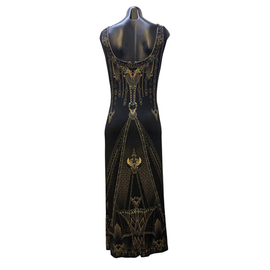 Camilla Black & Gold Sleeveless Maxi Dress XXL