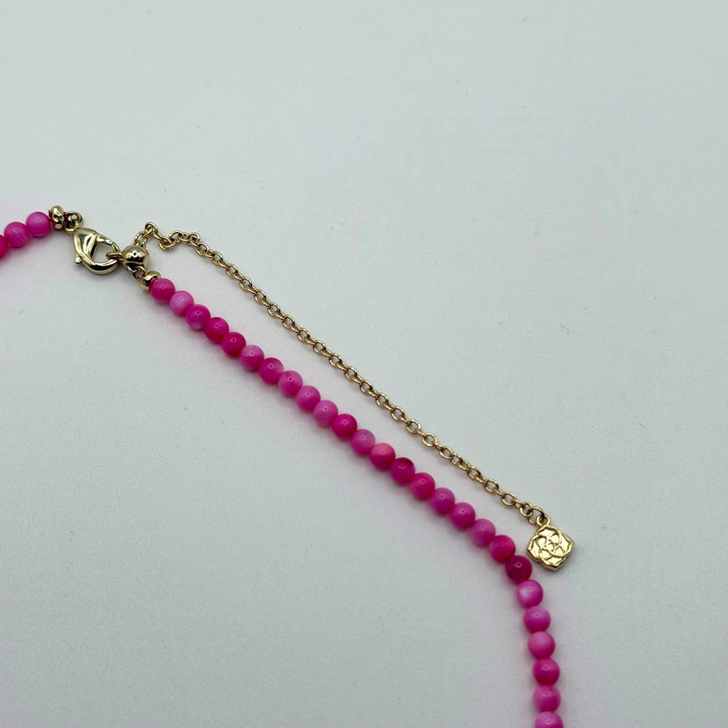 Kendra Scott Pink Beaded Necklace With Gold-Tone Heart Pendant