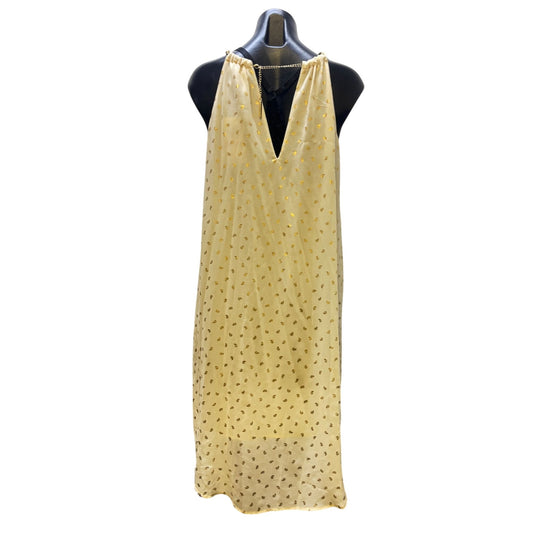 NWT Michael Kors Halter Neck Dress Bone/Gold Polka Dot Pattern XS