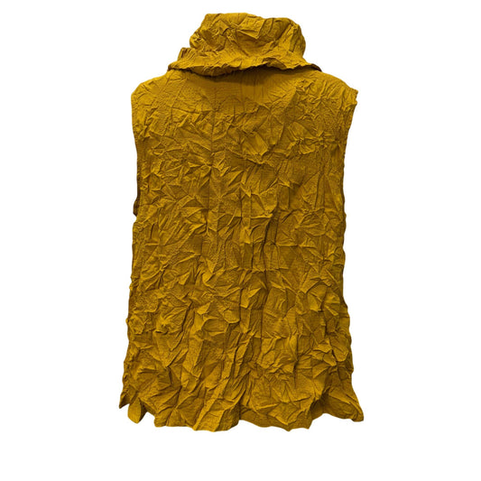 Chalet Et Ceci Yellow Crinkle Blouse With Cowl Neck M
