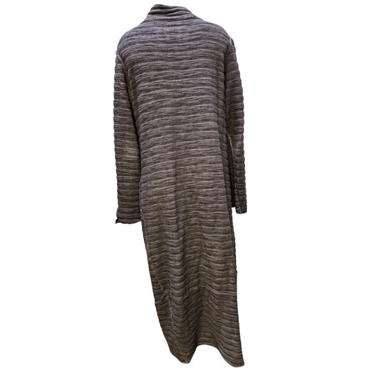 Luukaa Button-Up Long Cardigan Duster Brown Size 14