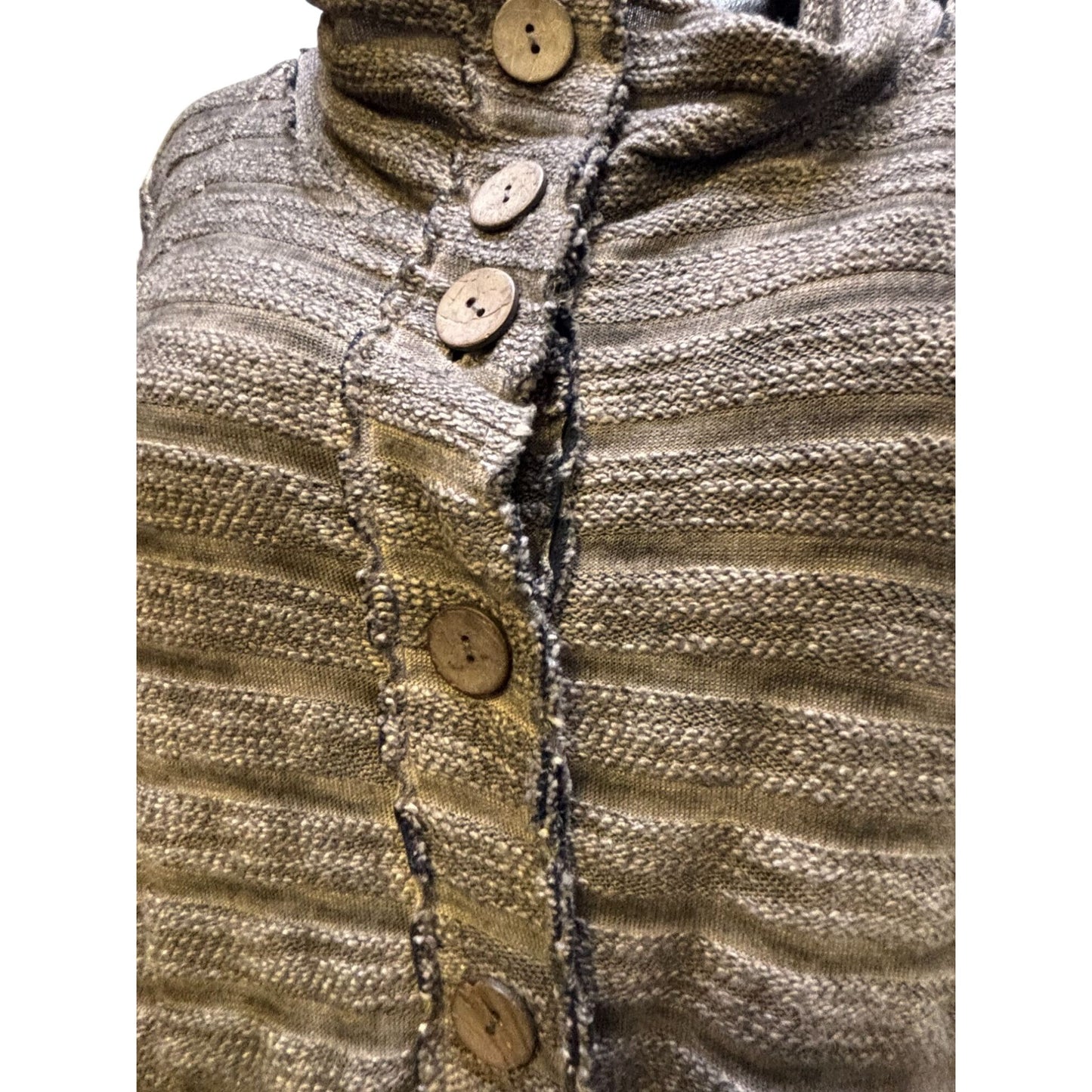 Luukaa Button-Up Long Cardigan Duster Brown Size 14