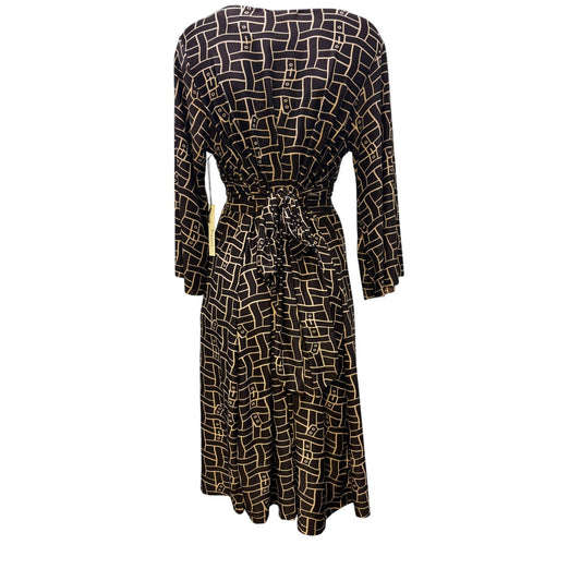NWT Vertigo Paris Brown Tan Geometric Print Dress XL