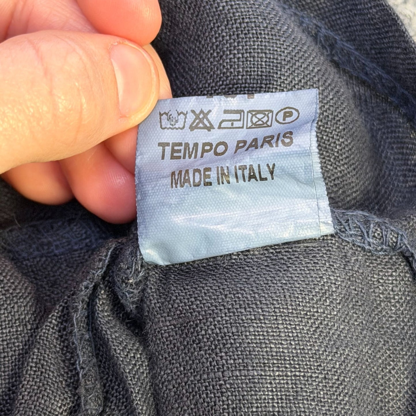 Tempo Paris Linen Lace Hooded Jacket Zip-Front Navy Blue M