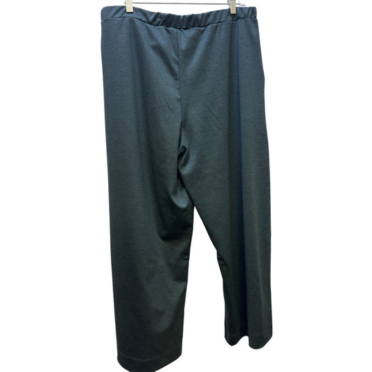Alembika Womens Wide-Leg Pants Green Size 5/14 Elastic Waistband Comfortable Fit