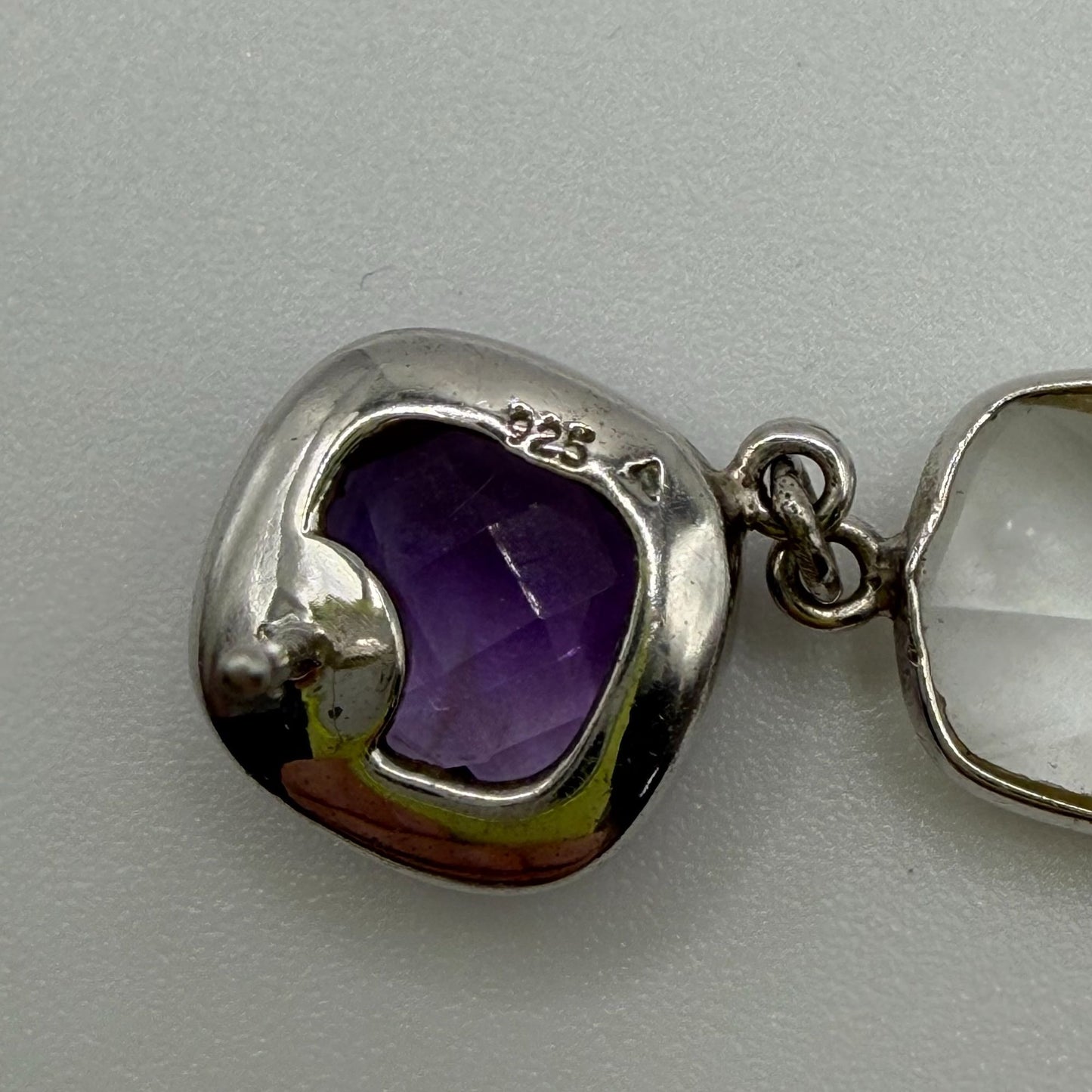 Sterling Silver Earrings With Purple Amethyst Stone