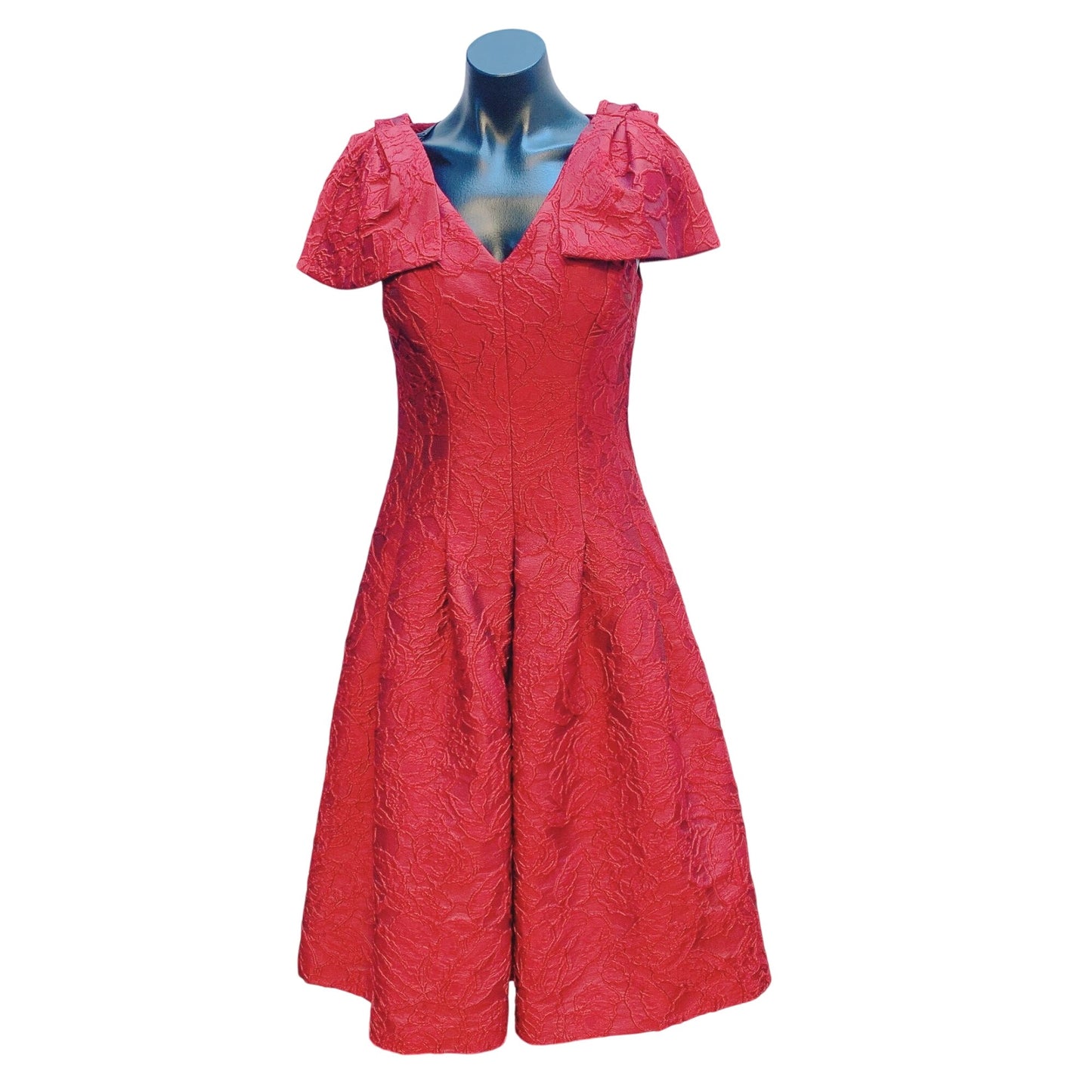 Teri Jon Rickie Freeman Exclusive Textured A-Line Dress Short Sleeves Size 4