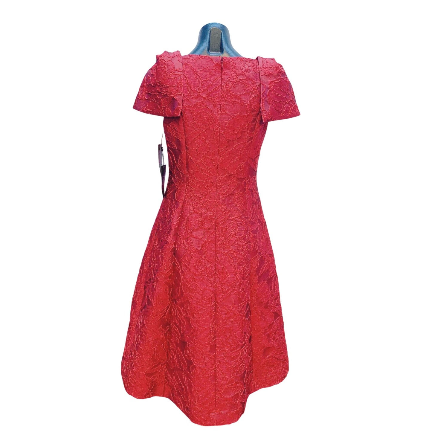 Teri Jon Rickie Freeman Exclusive Textured A-Line Dress Short Sleeves Size 4