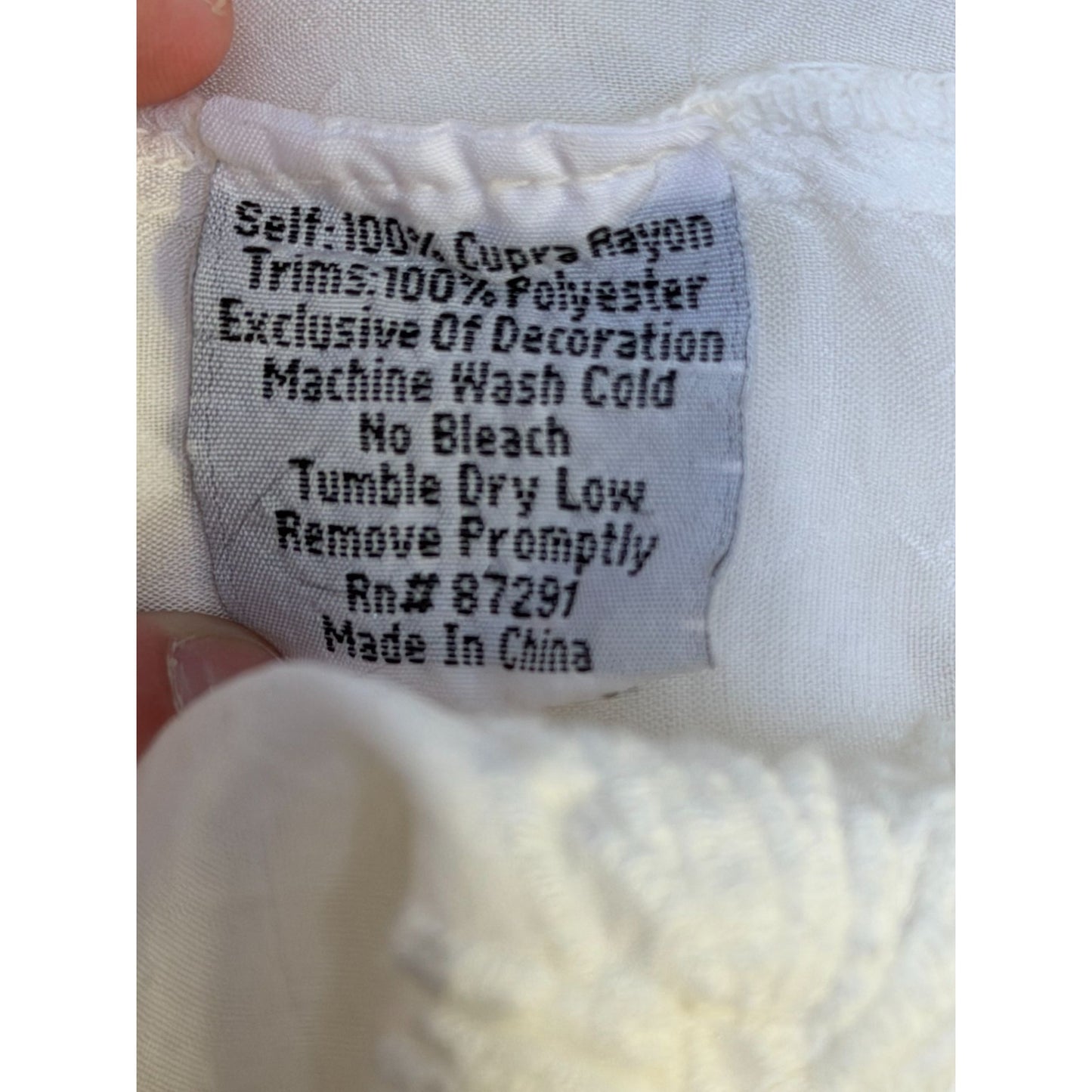 Johnny Was Embroidered Floral White Sheer Blouse XS Boho Chic